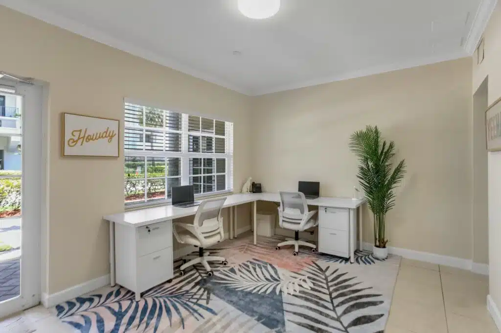 Office with desks and natural light